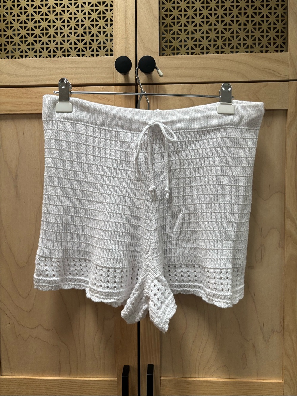 NWT aerie White Waffle-Knit Drawstring Lounge Shorts
